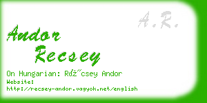 andor recsey business card